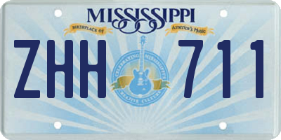 MS license plate ZHH711