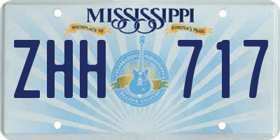 MS license plate ZHH717