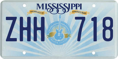 MS license plate ZHH718