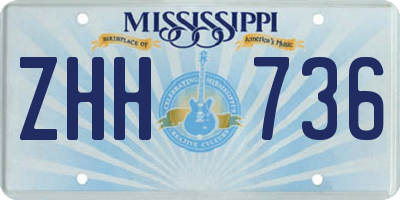 MS license plate ZHH736