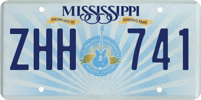 MS license plate ZHH741