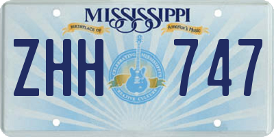 MS license plate ZHH747
