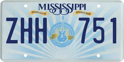 MS license plate ZHH751