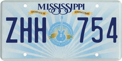 MS license plate ZHH754