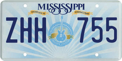 MS license plate ZHH755