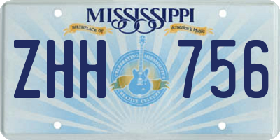 MS license plate ZHH756