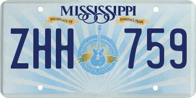 MS license plate ZHH759