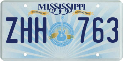 MS license plate ZHH763
