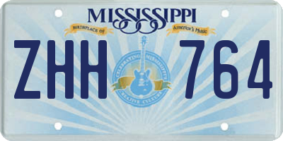 MS license plate ZHH764