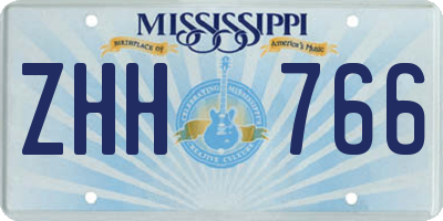 MS license plate ZHH766
