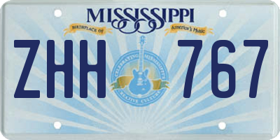MS license plate ZHH767