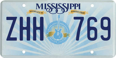 MS license plate ZHH769