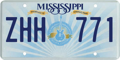 MS license plate ZHH771