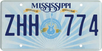 MS license plate ZHH774