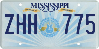 MS license plate ZHH775