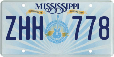 MS license plate ZHH778