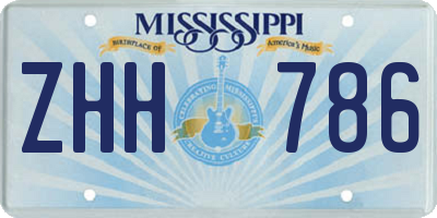 MS license plate ZHH786