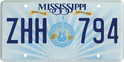 MS license plate ZHH794