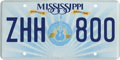 MS license plate ZHH800