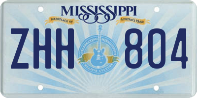 MS license plate ZHH804