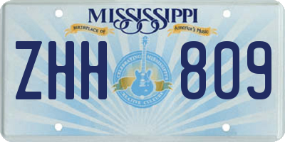 MS license plate ZHH809