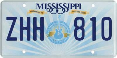 MS license plate ZHH810