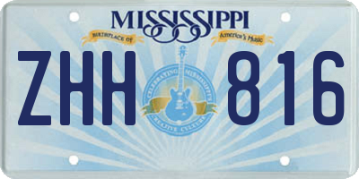 MS license plate ZHH816