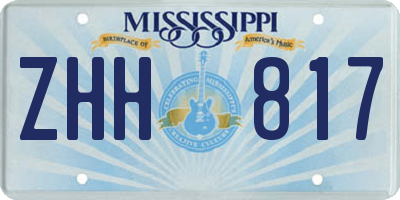 MS license plate ZHH817