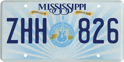 MS license plate ZHH826