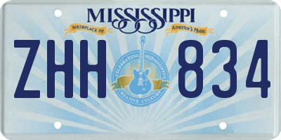 MS license plate ZHH834