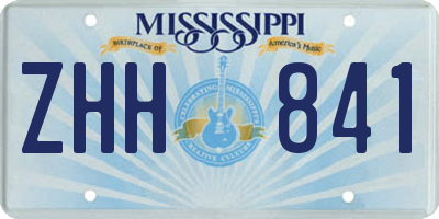 MS license plate ZHH841