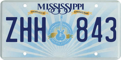 MS license plate ZHH843