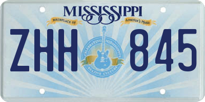 MS license plate ZHH845
