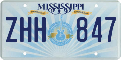 MS license plate ZHH847