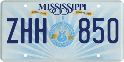 MS license plate ZHH850