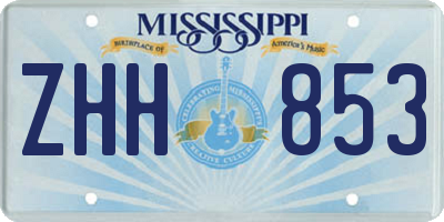 MS license plate ZHH853