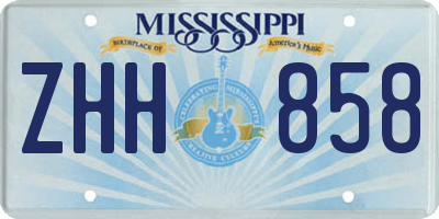 MS license plate ZHH858