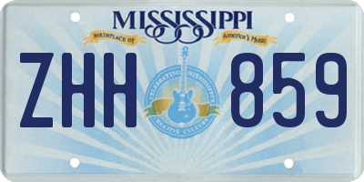 MS license plate ZHH859