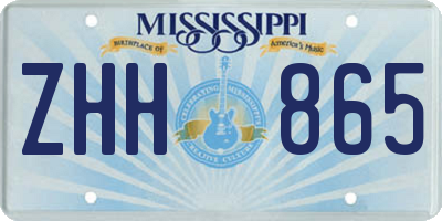 MS license plate ZHH865