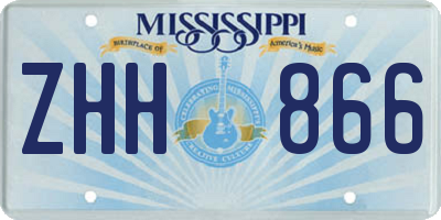 MS license plate ZHH866