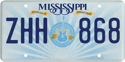 MS license plate ZHH868