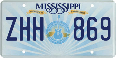 MS license plate ZHH869