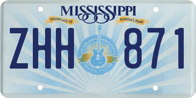 MS license plate ZHH871