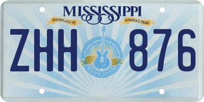 MS license plate ZHH876