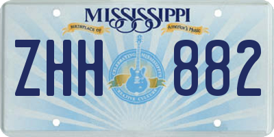 MS license plate ZHH882