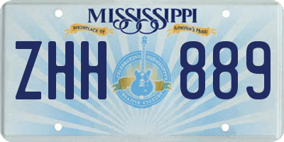 MS license plate ZHH889