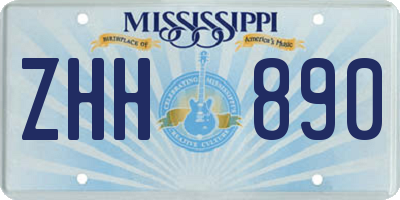 MS license plate ZHH890