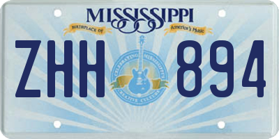 MS license plate ZHH894