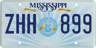 MS license plate ZHH899