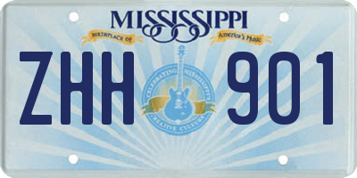MS license plate ZHH901